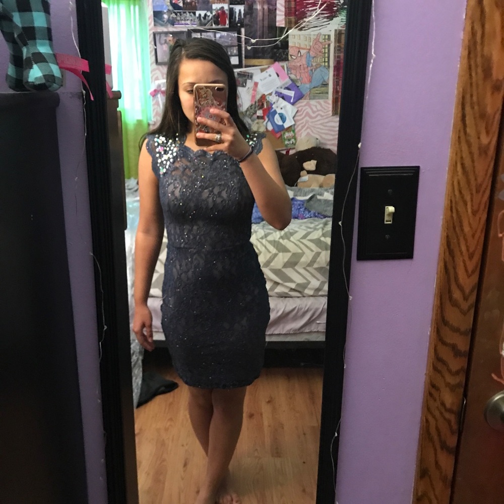 Purple lace dress
